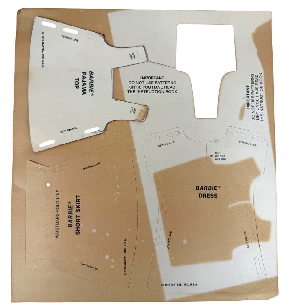 Vintage 70s Mattel Barbie Sew Magic Doll Clothes Pattern Dress Skirt Instruction - Picture 3 of 7